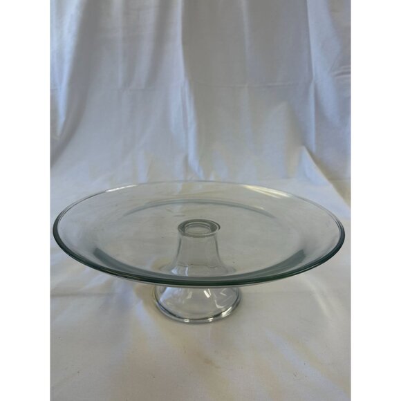 Clear Glass Pedestal Cake Stand Dessert Display 11" Wide - Picture 1 of 2